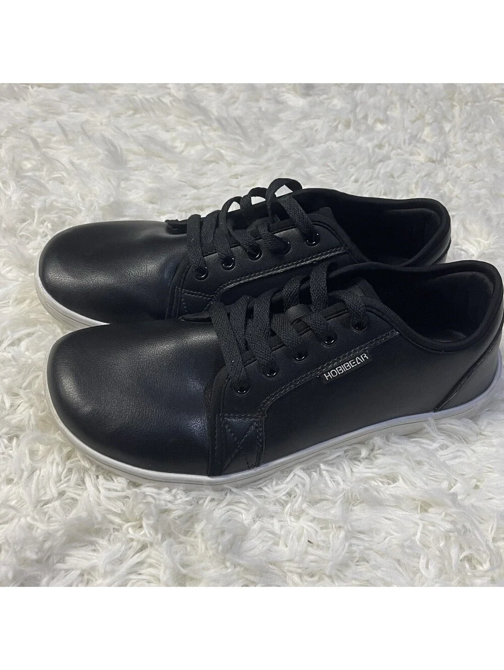 HOBIBEAR Minimalist Sneakers W 9.5 M 8.5 EU 41 Black Leather Wide Toe Shoes
